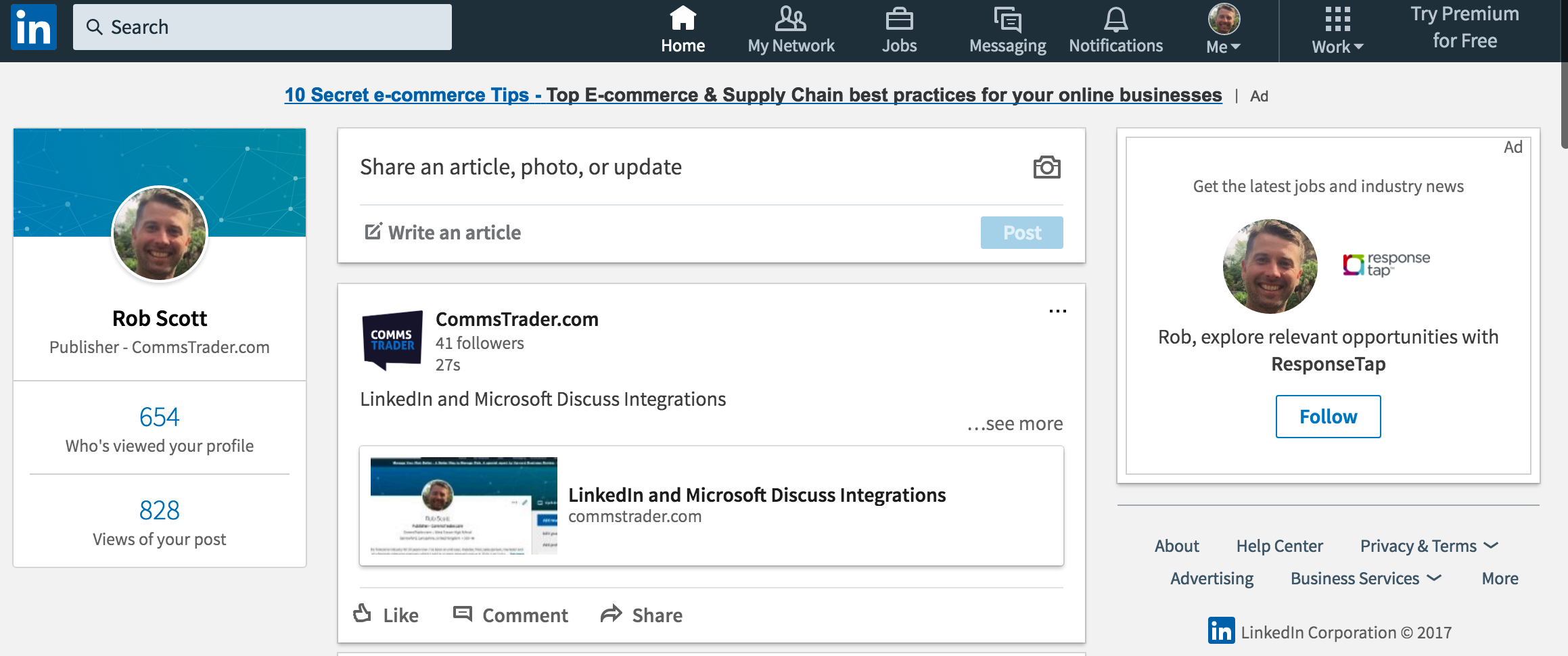 new linkedin layout 2017