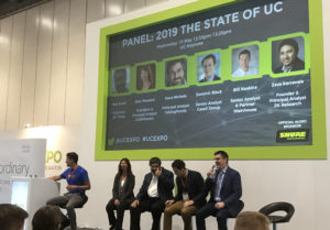 Analysts on stage for one of UC EXPO's Panel discussions 