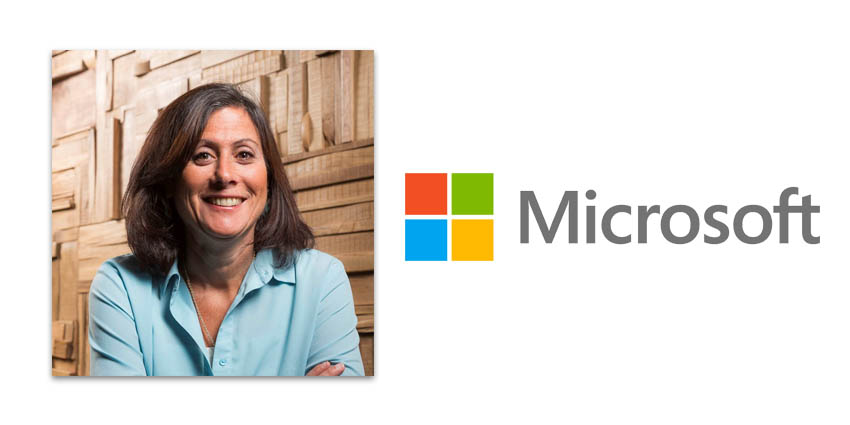 Headshot of Gavriella Schuster with Microsoft Logo