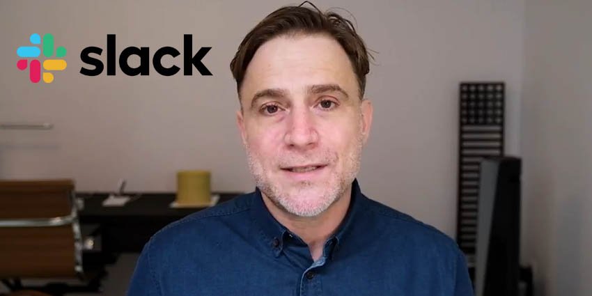 Slack Logo with CEO Stuart Butterfield