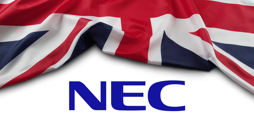 UK flag with NEC logo