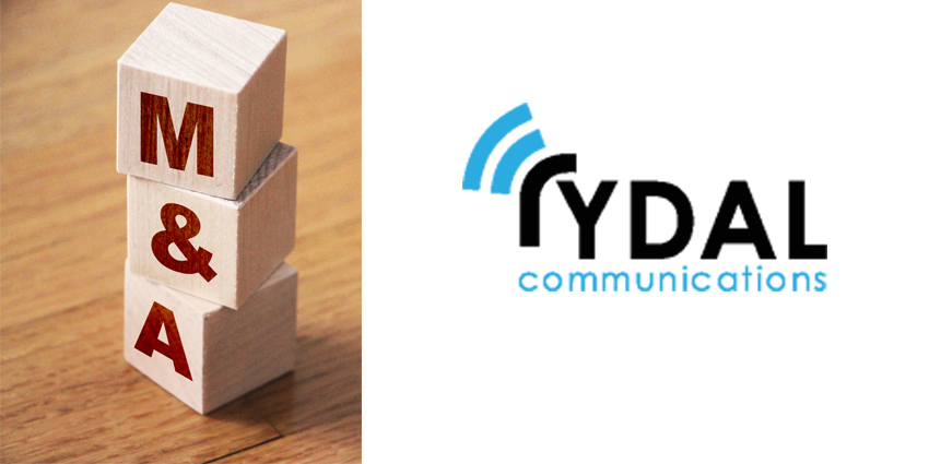Three blocks stacked vertically with M&A written on them and Rydal Communications logo beside it