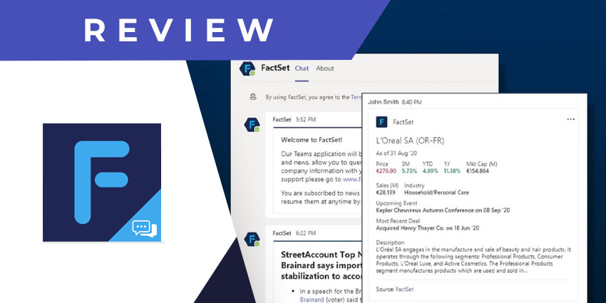 FactSet for Microsoft Teams Review: Fetch Stock and Market Data Using ML