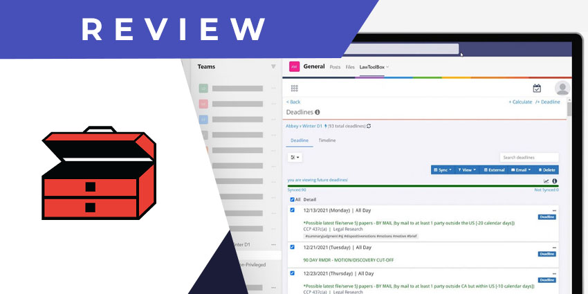 LawToolBox for Microsoft Teams Review: Deftly Handled Legal Matters and Deadlines