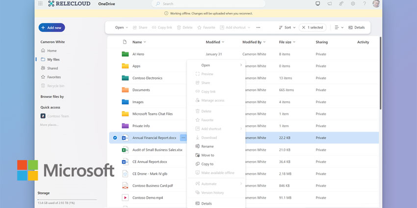 Microsoft Upgrades Offline Mode for OneDrive