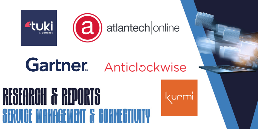 An IT buyer stands in front of a bookshelf of service management & connectivity reports.