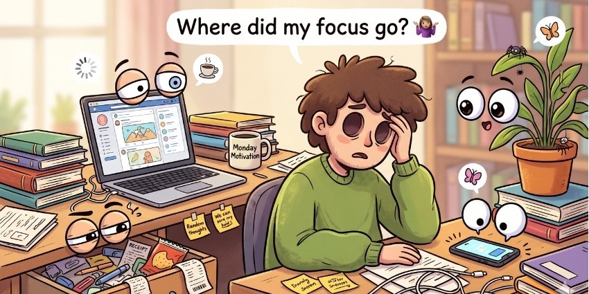 Distracted. Two Second Attention Span