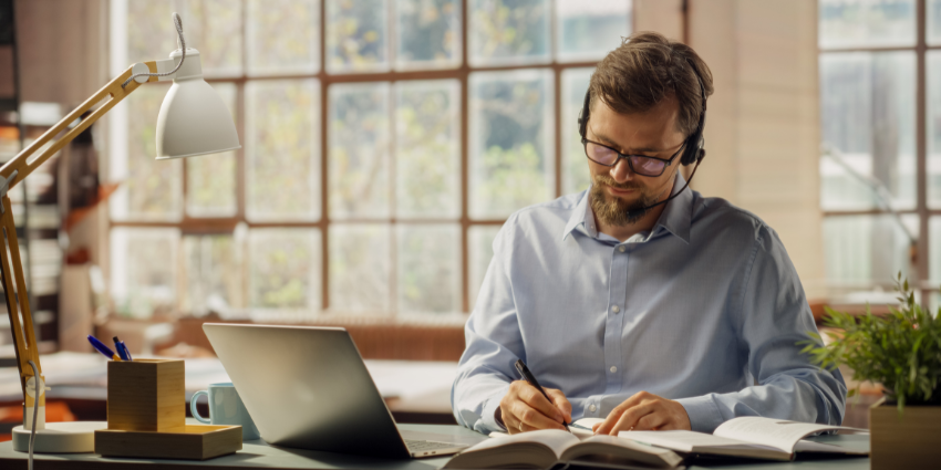 Person using AI-powered project management dashboard with task automation and team workflow