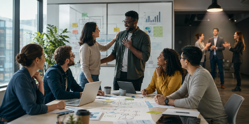 Manager recognizing specific behaviors tied to business outcomes