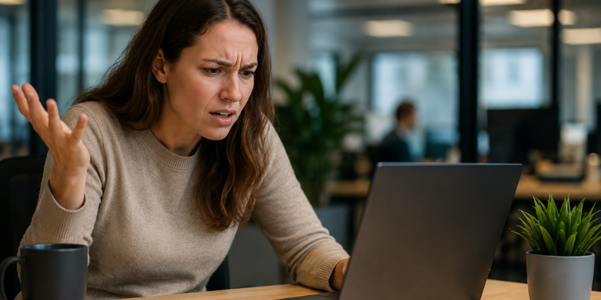 Employee frustrated by slow systems caused by poor device performance