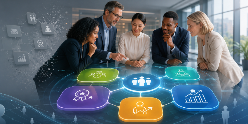 HR leaders evaluating employee engagement and wellbeing software ROI