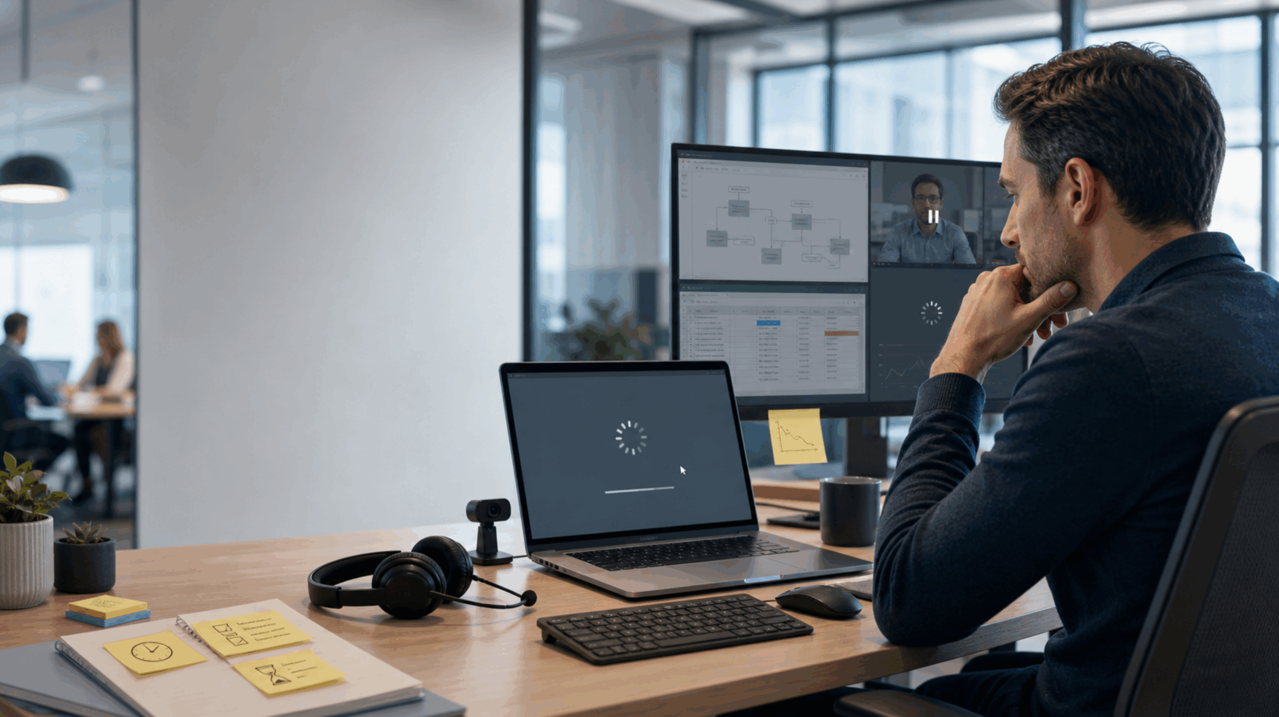 IT leader reviewing workplace device performance analytics dashboard