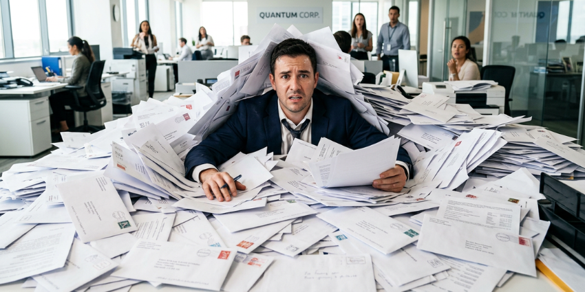 knowledge worker checking email inbox on laptop before 6am — email productivity 2026